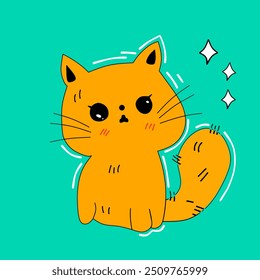 very cute orange cat art