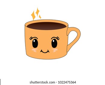 very cute orange coffee cup is inspired, cartoon