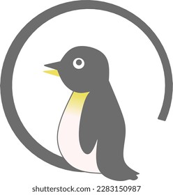 very cute penguin can be used as a logo for applications etc