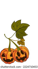 muy linda calabaza fruta infernal ilustración