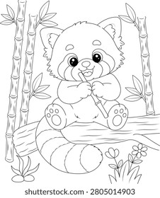 Very Cute Red Panda coloring page for kids