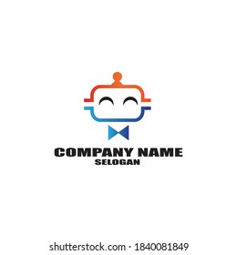 
very cute and simple robot vector logo