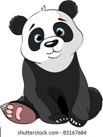Very cute sitting panda
