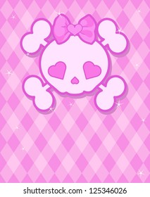 Very cute Skull on background with place for copy/text