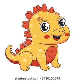 Very cute Stegosaurus dinosaur, for nursery, childrens character design