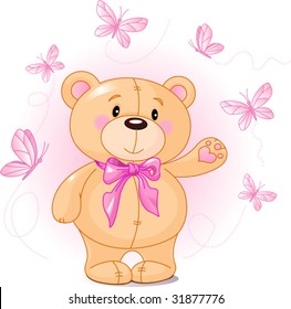 Very cute Teddy Bear waiving hello