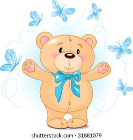 Very cute Teddy Bear waiving hello