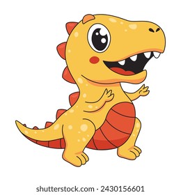 Very cute tyrannosaurus dinosaur, for nursery, childrens character design