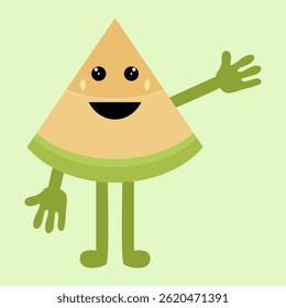 Ícone de melão de desenho animado muito bonito e único. Muito adequado para mascote de marketing para produtos de melão que você precisa