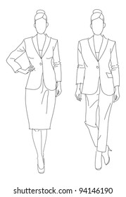 Very cute vector hand drawn Fashion illustration business women