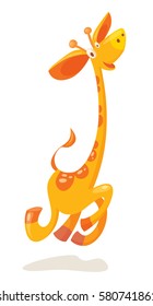 Very cute vector jumping giraffe.