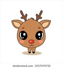 Very cute vector Rundolph suitable for elements on posters, cards and so on at Christmas celebrations