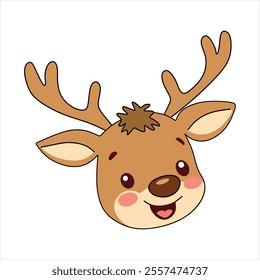 Very cute vector Rundolph suitable for elements on posters, cards and so on at Christmas celebrations