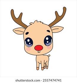 Very cute vector Rundolph suitable for elements on posters, cards and so on at Christmas celebrations