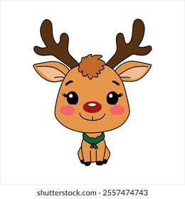 Very cute vector Rundolph suitable for elements on posters, cards and so on at Christmas celebrations
