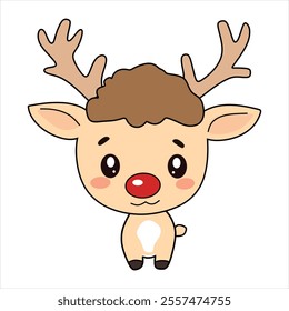 Very cute vector Rundolph suitable for elements on posters, cards and so on at Christmas celebrations