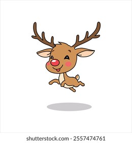 Very cute vector Rundolph suitable for elements on posters, cards and so on at Christmas celebrations