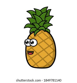 Very cute yellow pineapple logo vector design