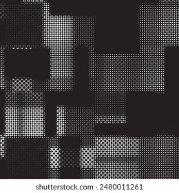 Very dark, almost completely black modern, halftone dotted pattern