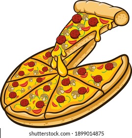 Very delicious pizza vector design