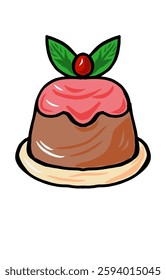 Very delicious pudding cake illustration suitable for vector design