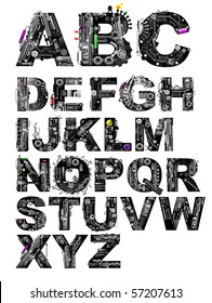 very detailed alphabet