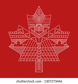 A very detailed Canadian maple leaf design.