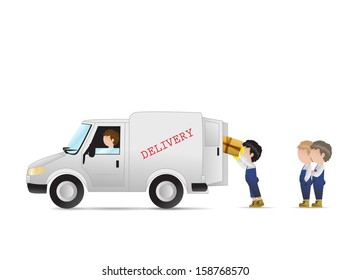 Very Detailed Drawn Transport Worker - Isolated On White Background - Vector Illustration, Graphic Design Editable For Your Design 