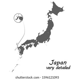 Very detailed Japan map. High accuracy. Vector eps10