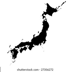 Very Detailed Japan map vector outlines