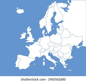 A very detailed map of the countries of Europe. political map