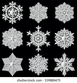 Very detailed vector snowflakes.