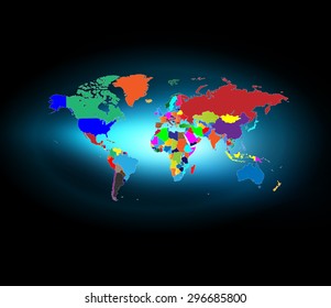 Very Detailed World Map with Shiny Background