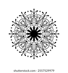 Very easy amp simple mandala design with black ampwhite