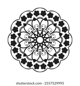 Very easy amp simple mandala design with black ampwhite