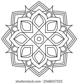 very easy mandala design for coloring book page , creative mandala art for wall art
