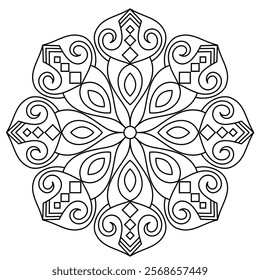 very easy and simple mandala design for coloring book page , creative mandala art for wall art
