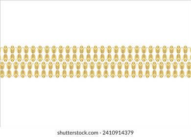 A very elegant batik motif belt pattern in gold color with a white background behind it. Very high and unique vector art