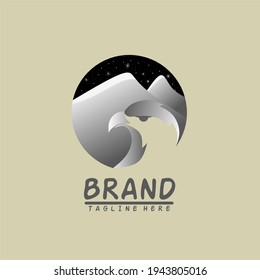 Marca del logotipo del águila muy elegante y fresca