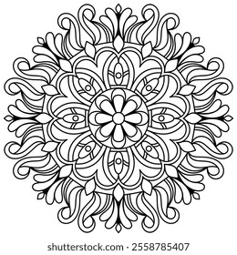 very elegant mandala design for coloring book, creative mandala art for tattoo design
