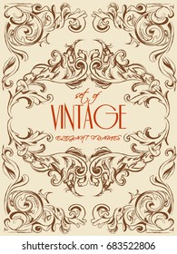 Very elegant vintage hand-drawing vector frames for decoration, invitation, templates and other. Eps 10.