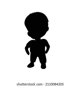 very excited little boy silhouette