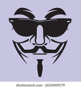 Very familiar and cool colored hacker face mask vector image design is very suitable for t-shirt images, visit my account because there are still many other vectors