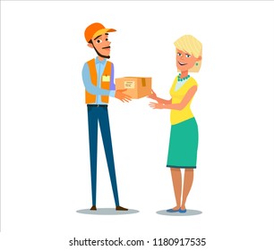 Very fast delivery service.. Vector illustration in cartoon style.