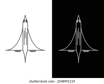 un avión muy rápido. aviones de reacción modernos para el público. icono del avión. símbolo de ilustración vectorial.