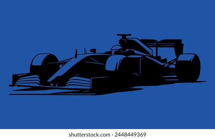 Very fast racing car illustration silhouette