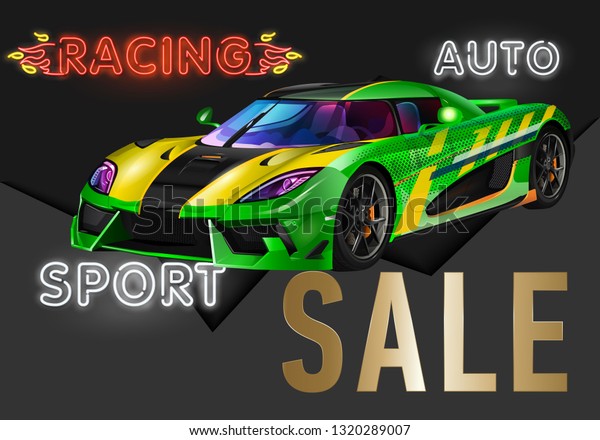 Very fast racing machine. Auto racing at\
Le Mans. Ring races. Of twenty-hour race. Icon of motorsports.\
Painted racing car. Front view. Car\
design