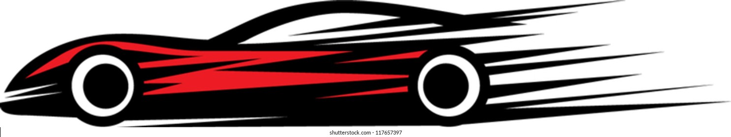 very fast sport car illustration