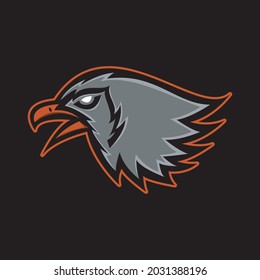 A very fierce and modern eagle head logo that is perfect for e-sports team logos and for other sports team logos
