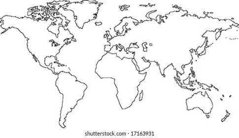 Blank World Map With No Borders